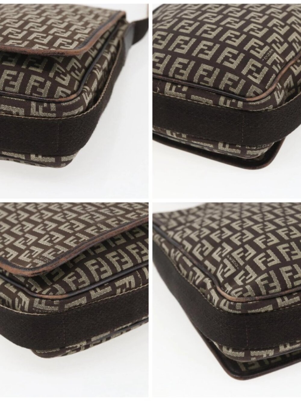 FENDI Zucchino Canvas Shoulder Bag Brown Auth SW1875 - Picture 14 of 16